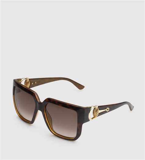 gucci oversized square frame horsebit sunglasses|gucci women's oversized square sunglasses.